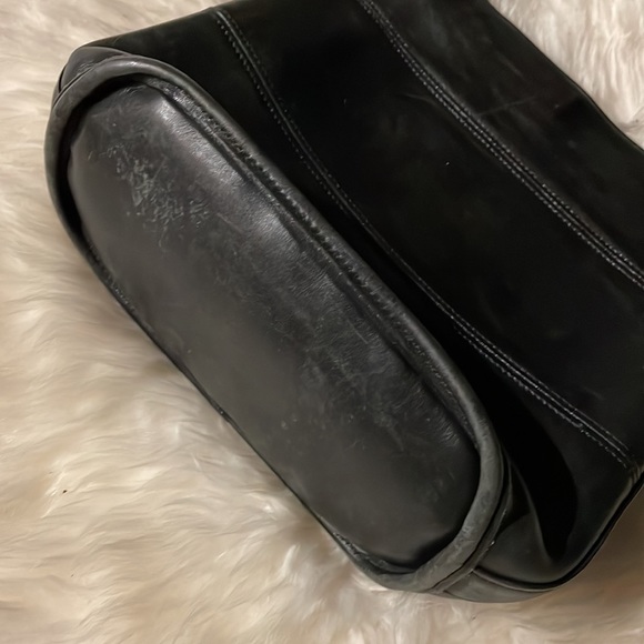 1990s Vintage Coach Legacy TriBeCa Made in NYC Black Leather Tote Bag Purse - Picture 3 of 6